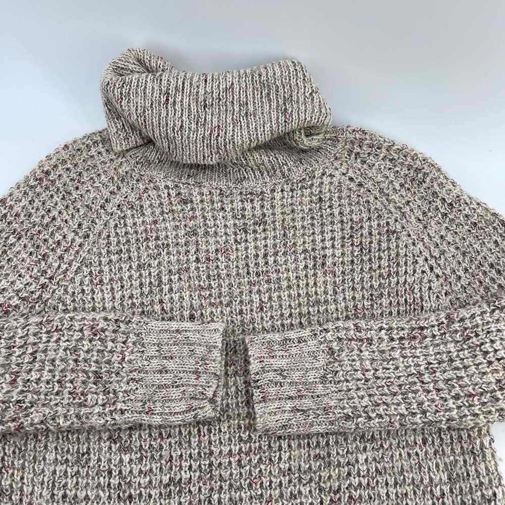 Free People Cowl Neck Chunky Knit Sweater XS Oatmeal